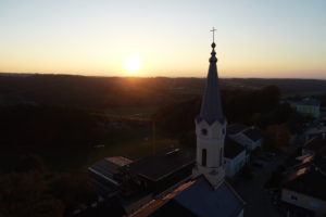 Sonnenuntergang Ortszentrum